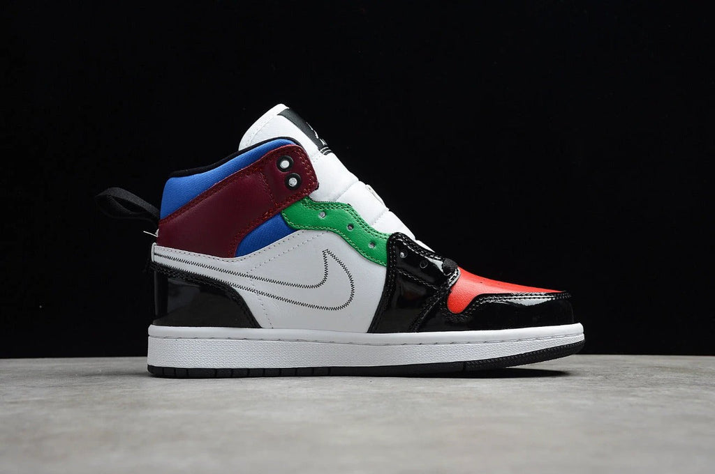 Air Jordan 1 Mid Black White Multi-Color by Air Jordan