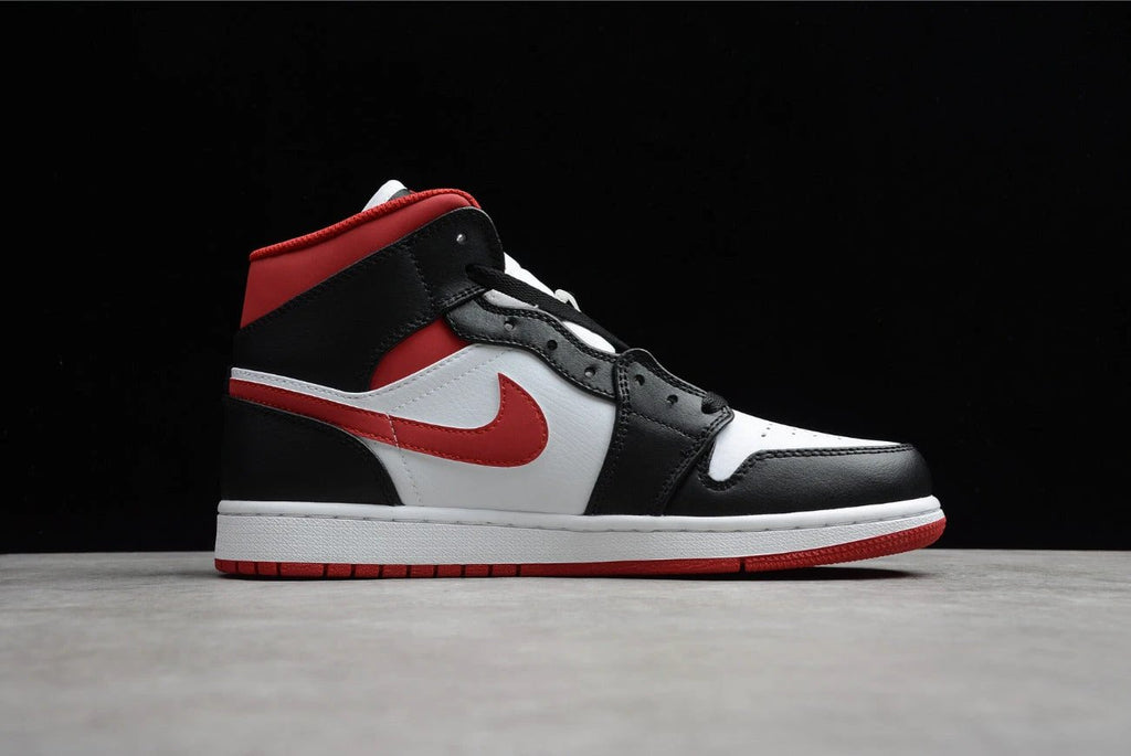 Air Jordan 1 Mid Black White Red by Air Jordan