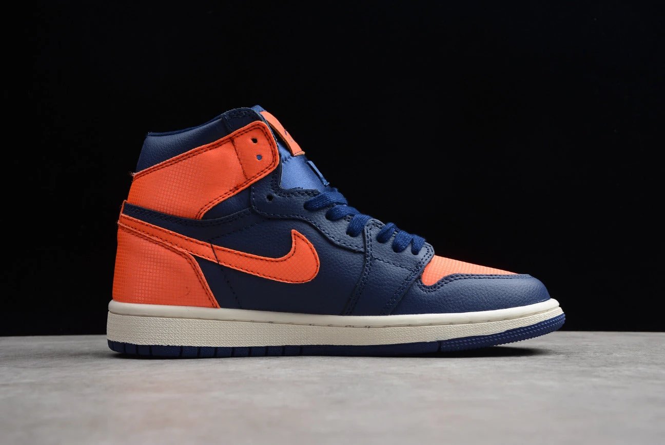 Air Jordan 1 Mid Blue Avoid Turf Orange Sail by Air Jordan