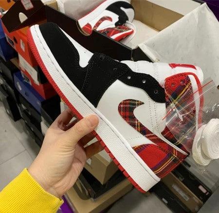 Air Jordan 1 Mid Christmas Red Plaid by Air Jordan