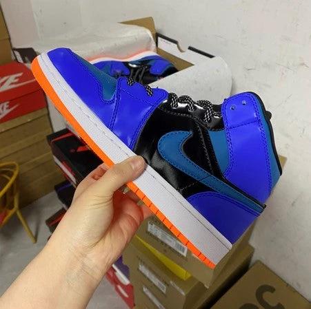 Air Jordan 1 Mid GS Blue Orange Black by Air Jordan