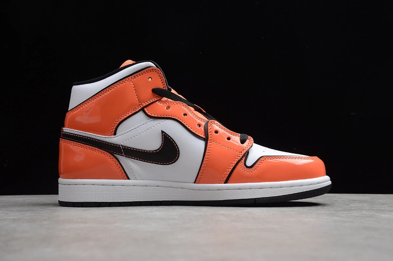 Air Jordan 1 Mid GS Orange Black by Air Jordan