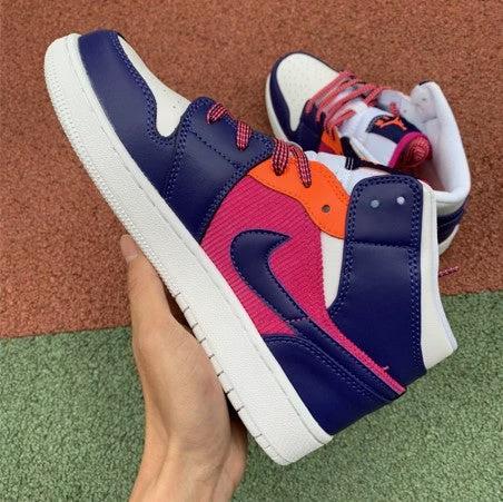 Air Jordan 1 Mid GS Peach Flannel Stitching Middle by Air Jordan