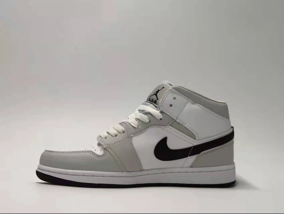 Air Jordan 1 Mid Grey Fog White Black by Air Jordan