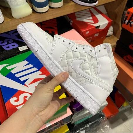 Air Jordan 1 Mid Quilted Plain White by Air Jordan