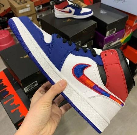 Air Jordan 1 Mid Red And Blue Color Hook by Air Jordan
