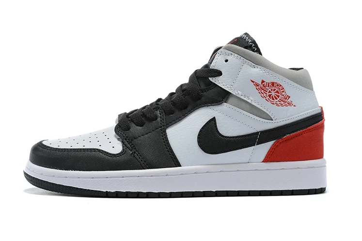 Air Jordan 1 Mid Red Grey Black Toe by Air Jordan