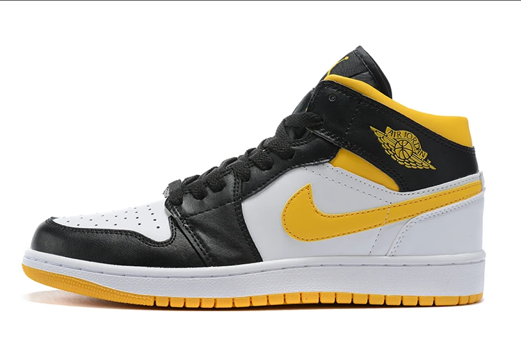 Air Jordan 1 Mid Retro Laser Orange Yellow Black White Toe by Air Jordan