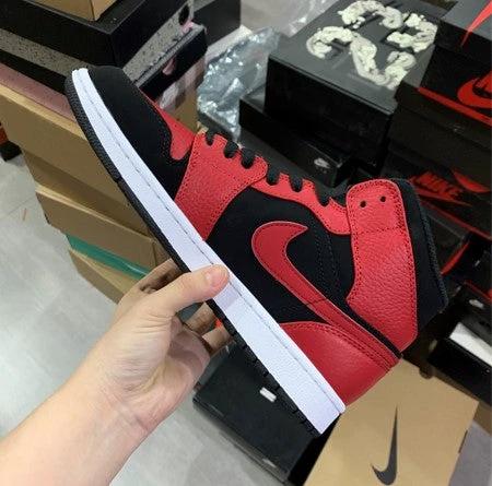 Air Jordan 1 Mid Reverse Black Red by Air Jordan