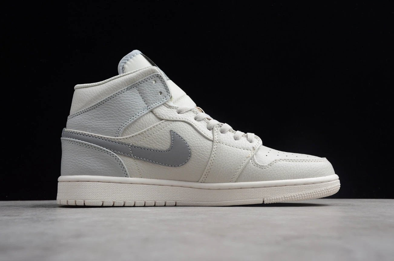 Air Jordan 1 Mid Rice White Gray by Air Jordan