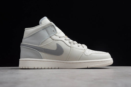 Air Jordan 1 Mid Rice White Gray by Air Jordan