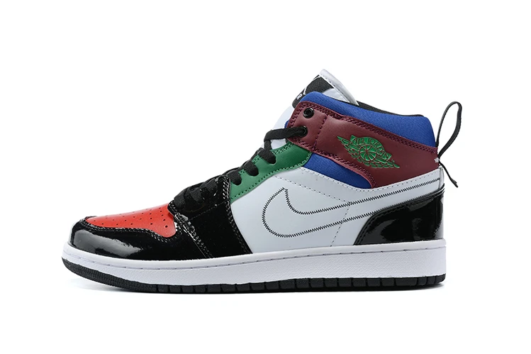 Air Jordan 1 Mid SE Black White-University Red by Air Jordan