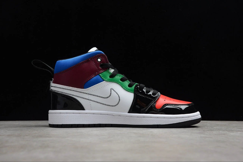 Air Jordan 1 Mid SE Black White Multi-Color by Air Jordan