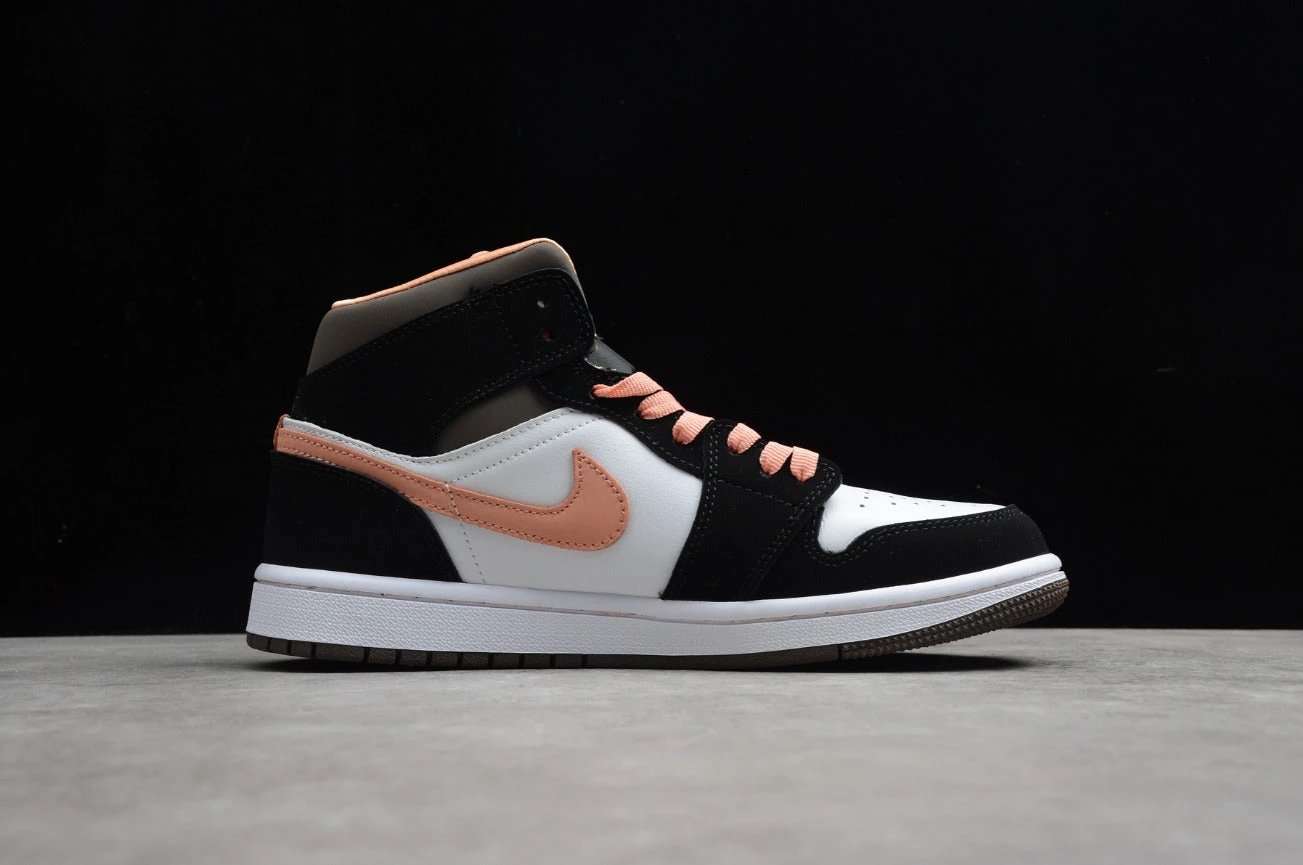 Air Jordan 1 Mid SE White Apricot Agate Black by Air Jordan