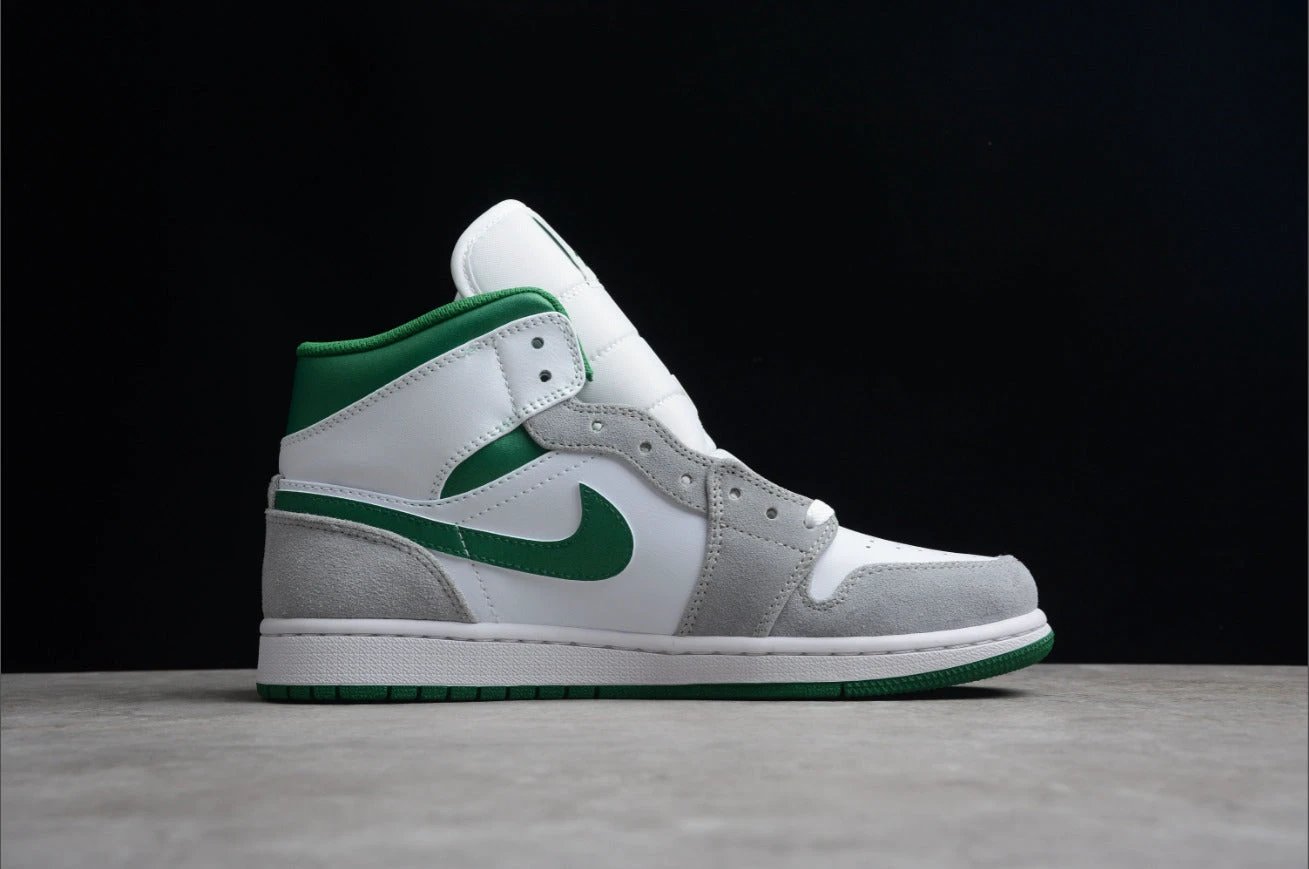 Air Jordan 1 Mid SE White Gray Green by Air Jordan