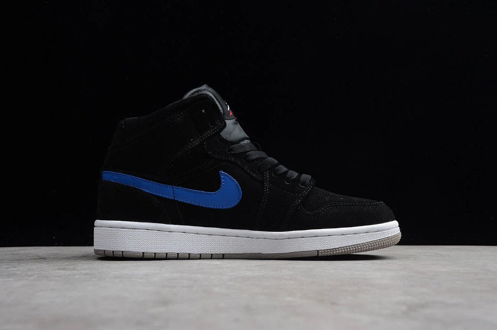 Air Jordan 1 Mid Swoosh Black Red by Air Jordan