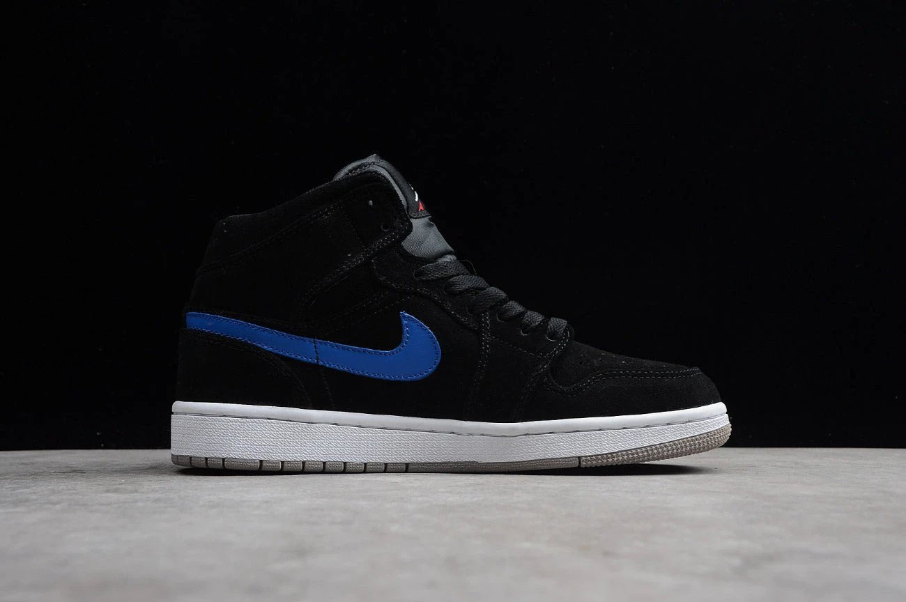 Air Jordan 1 Mid Swoosh Black Red by Air Jordan