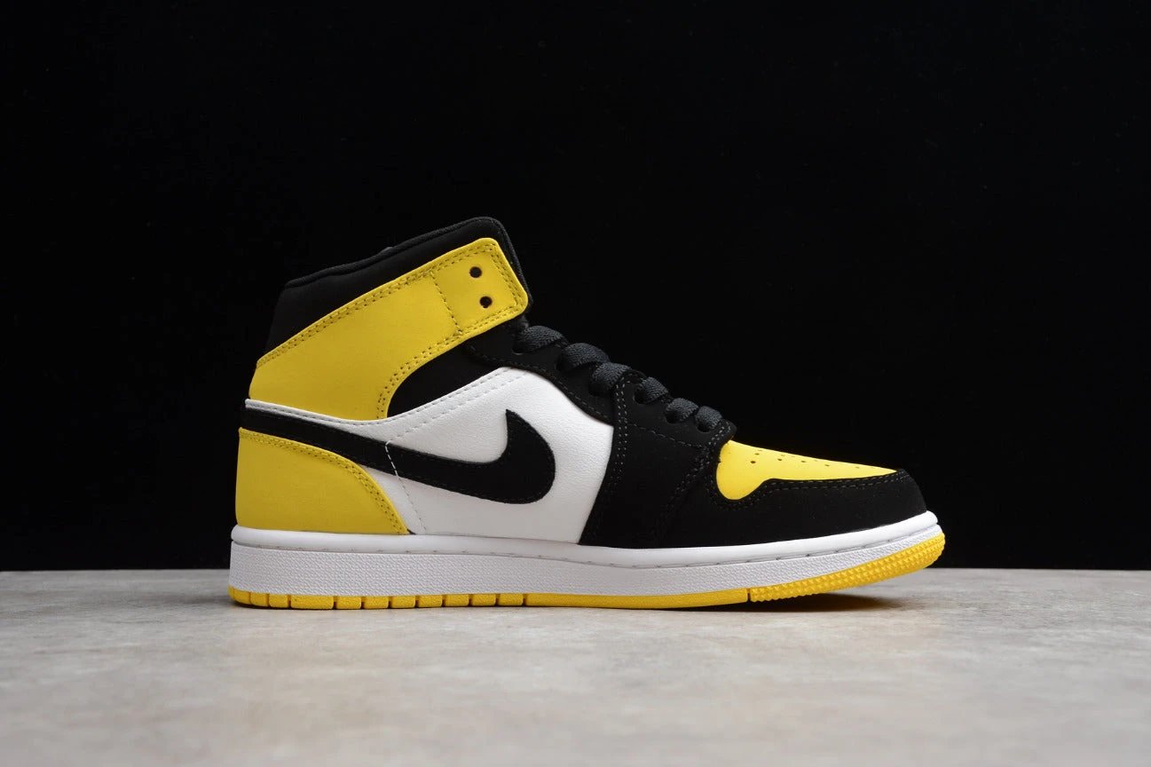 Air Jordan 1 Mid Toe Black And Yellow by Air Jordan