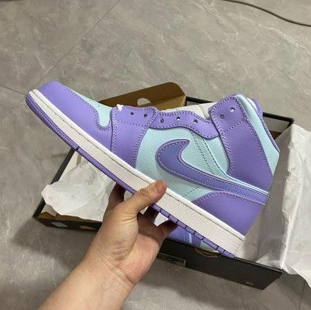 Air Jordan 1 Mid Top Purple Green by Air Jordan