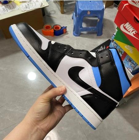 Air Jordan 1 Mid Top White Black-Royal Blue by Air Jordan
