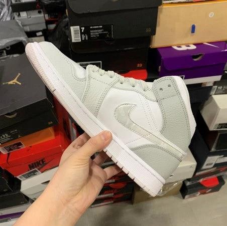 Air Jordan 1 Mid Top White Grey by Air Jordan