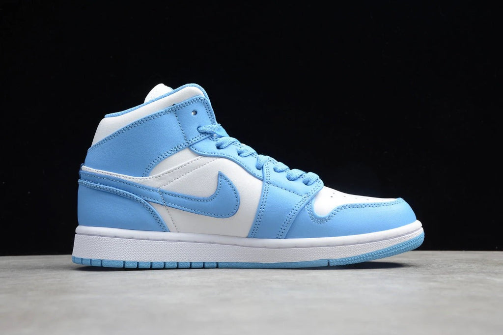 Air Jordan 1 Mid UNC University White Blue by Air Jordan