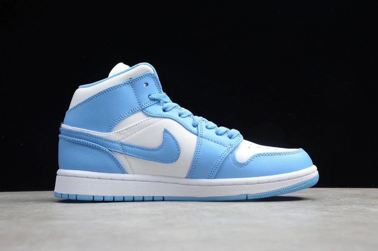 Air Jordan 1 Mid UNC University White Blue by Air Jordan