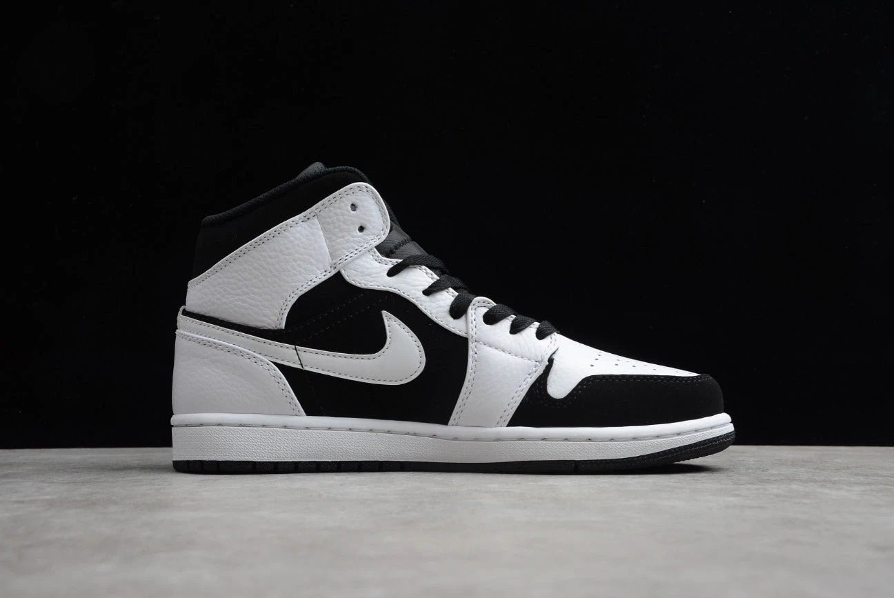 Air Jordan 1 Mid White Black by Air Jordan