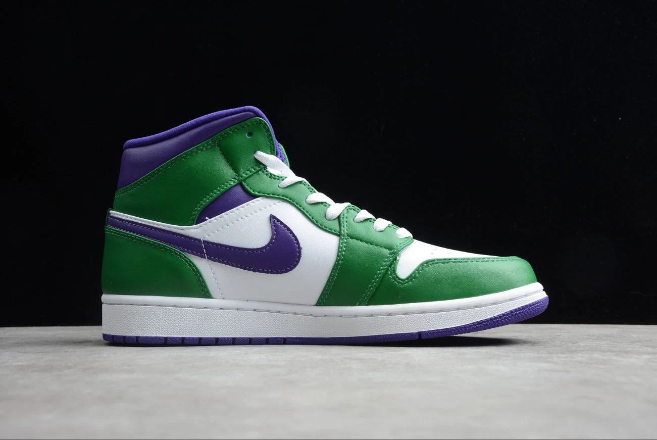 Air Jordan 1 Mid White Green Purple by Air Jordan