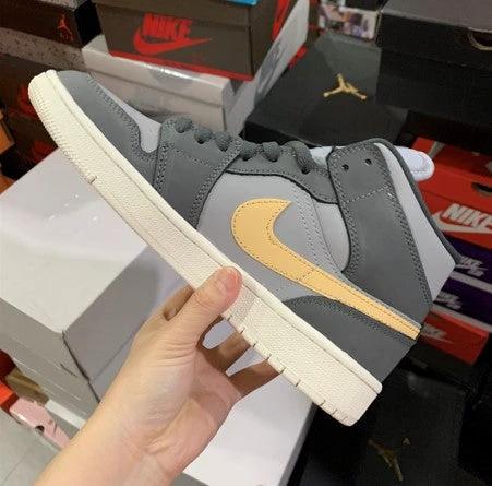 Air Jordan 1 Mid White Grey Powder by Air Jordan