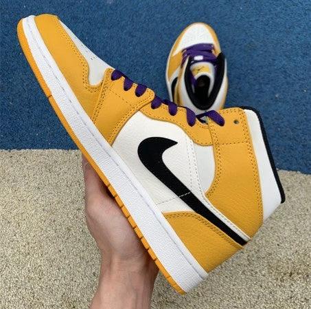 Air Jordan 1 Mid White Orange Purple Gold by Air Jordan