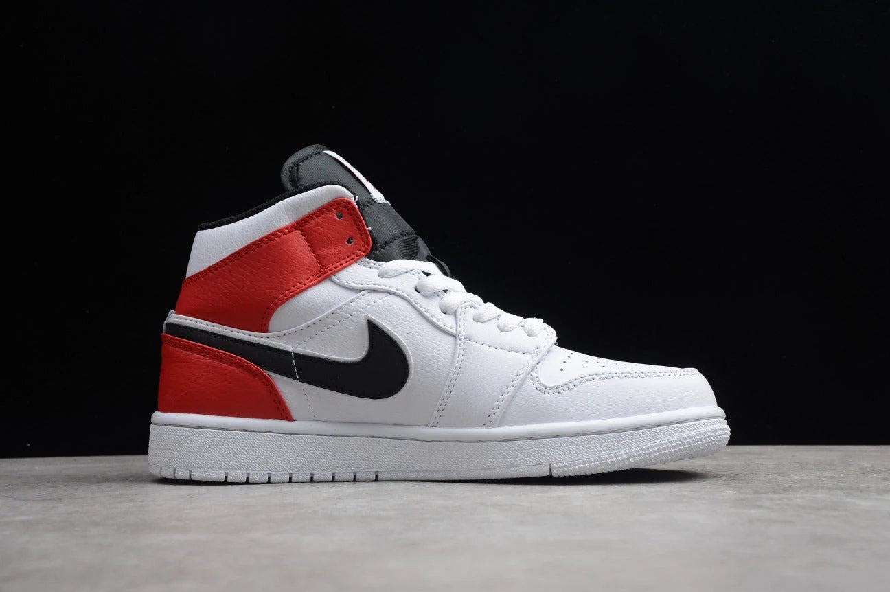 Air Jordan 1 Mid White Red by Air Jordan