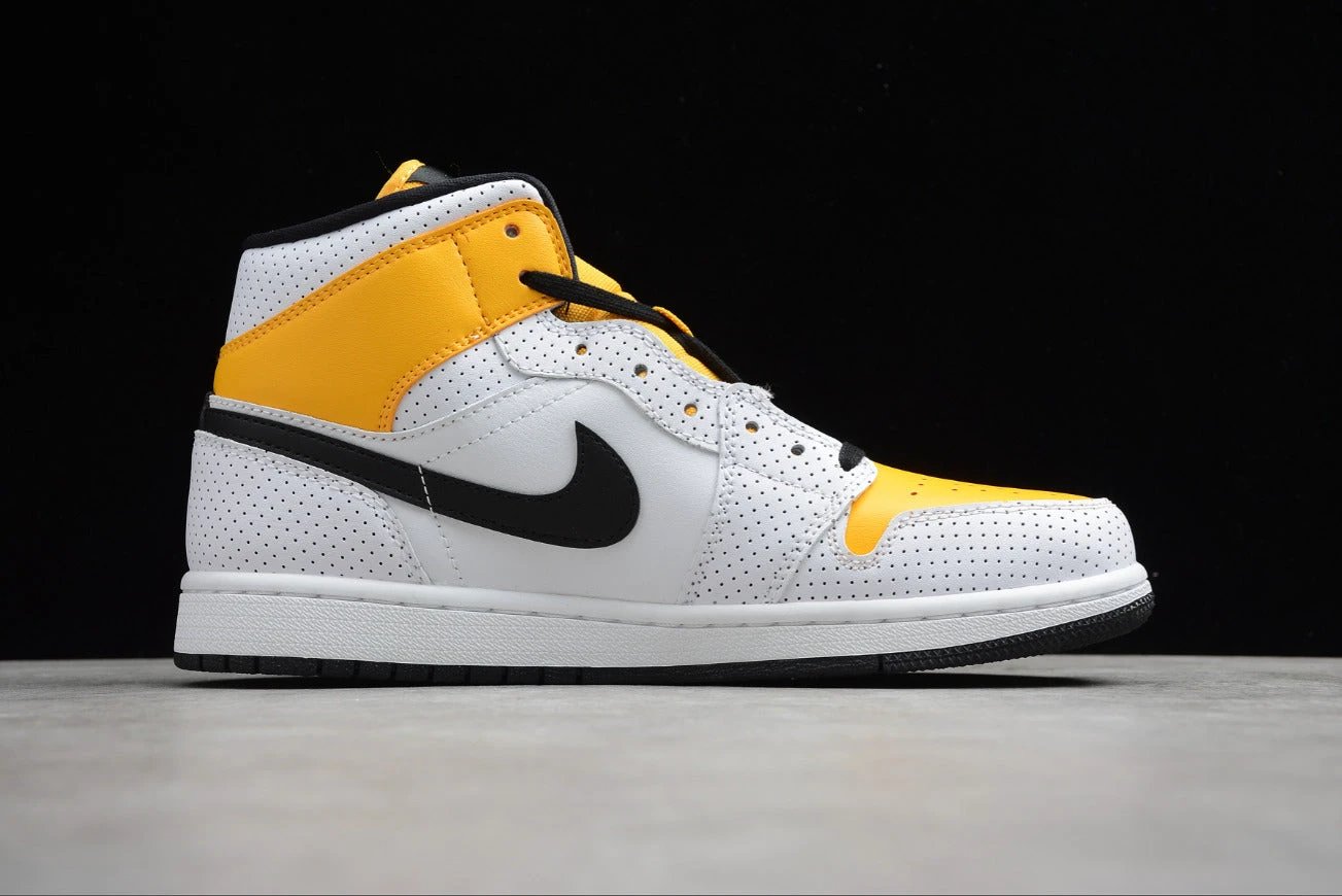 Air Jordan 1 Mid White Yellow Black by Air Jordan