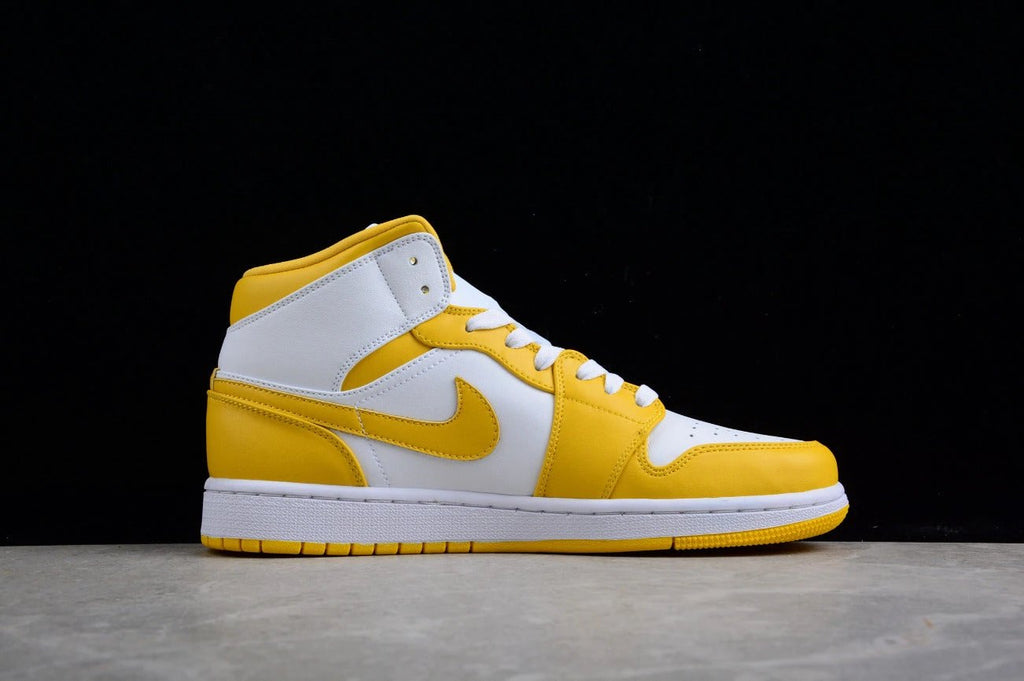 Air Jordan 1 Mid White and Yellow by Air Jordan
