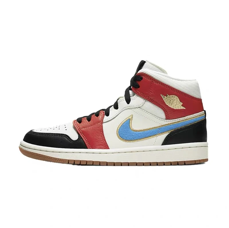 Air Jordan 1 Mid Woman Let(Her) Man Blue White Red Black by Air Jordan