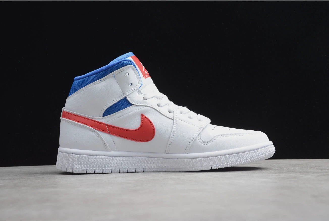 Air Jordan 1 Mid 'White Red Royal' by Air Jordan