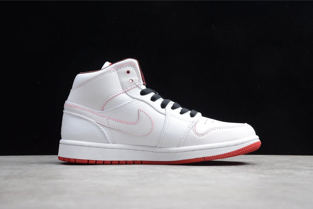 Air Jordan 1 Retro Mid White Gym Red Black by Air Jordan