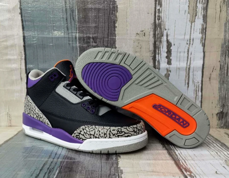 Air Jordan 3 Retro Black Court Purple by Air Jordan
