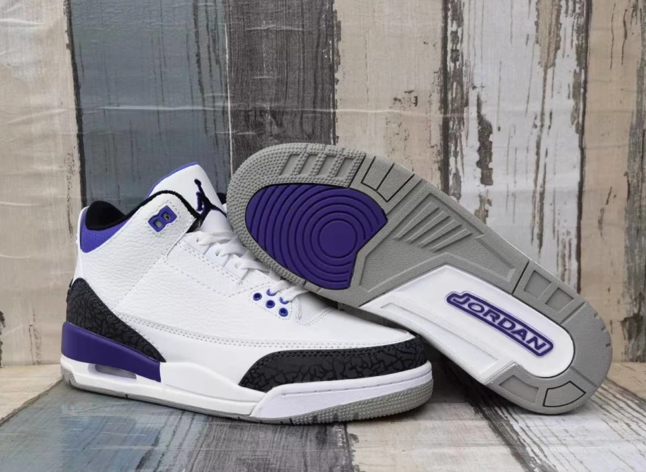 Air Jordan 3 Retro Dark Iris White Purple by Air Jordan