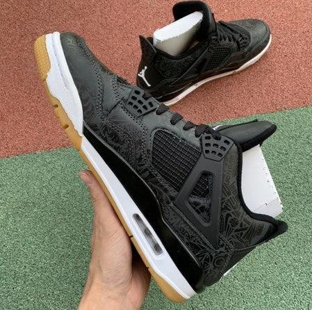 Air Jordan 4 Black White Laser Graffiti by Air Jordan