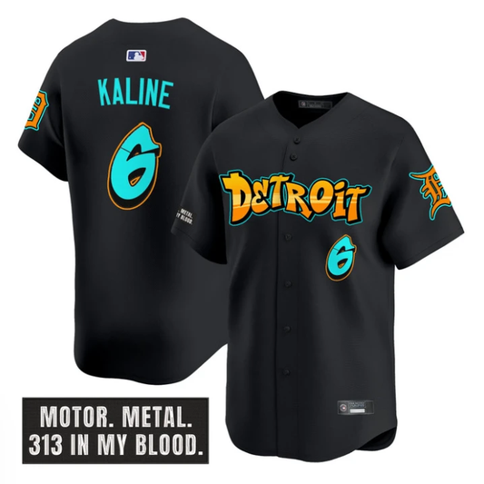 Al Kaline Jersey #6 Detroit Tigers Graffiti Motor City Edition Stitched Black by My Store