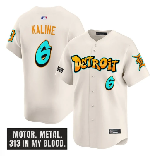 Al Kaline Jersey #6 Detroit Tigers Graffiti Motor City Edition Stitched Cream by My Store