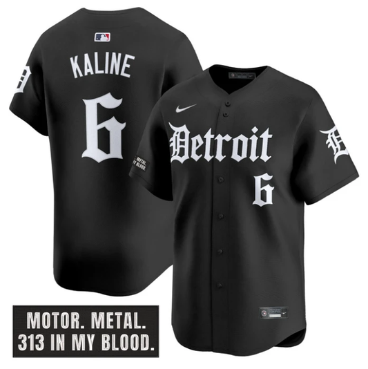Al Kaline Jersey #6 Detroit Tigers Motor Gothic Edition Vapor Limited Stitched Black by My Store