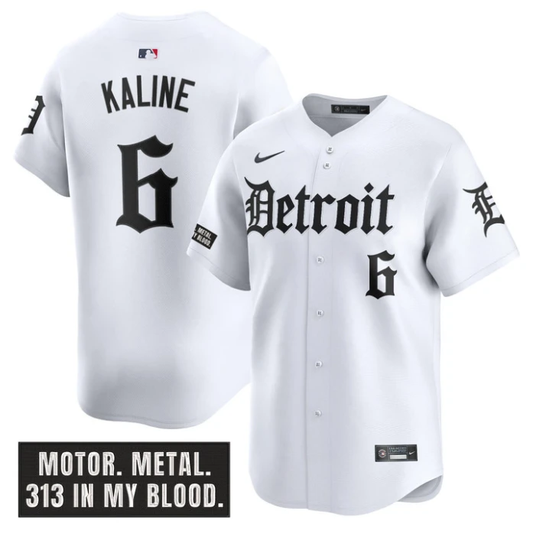 Al Kaline Jersey #6 Detroit Tigers Motor Gothic Edition Vapor Limited Stitched White by My Store