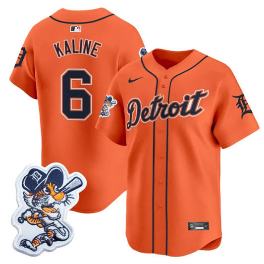 Al Kaline Jersey #6 Detroit Tigers Paws Patch Vapor Premier Limited Stitched Orange by My Store