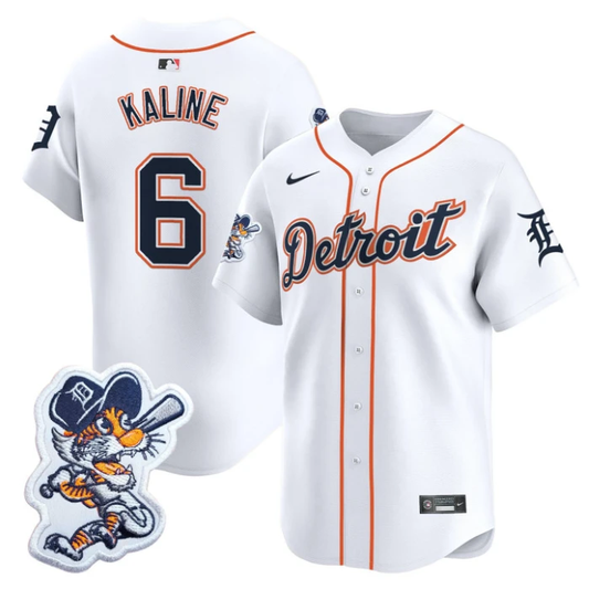 Al Kaline Jersey #6 Detroit Tigers Paws Patch Vapor Premier Limited Stitched White by My Store