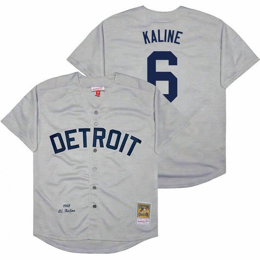Al Kaline Jersey #6 Detroit Tigers Throwback Cooperstown Stitched Gray by Baseball Jerseys 7