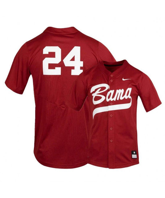 Alabama Crimson Tide 24 Kolby Robinson Red College Baseball Jersey by My Store