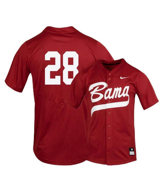 Alabama Crimson Tide 28 Gentry Tyler Red College Baseball Jersey by My Store