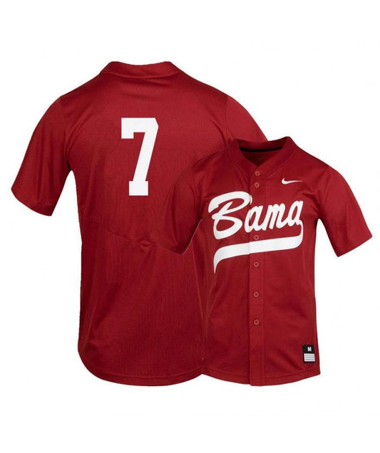 Alabama Crimson Tide 7 Brett Auerbach Red College Baseball Jersey by My Store